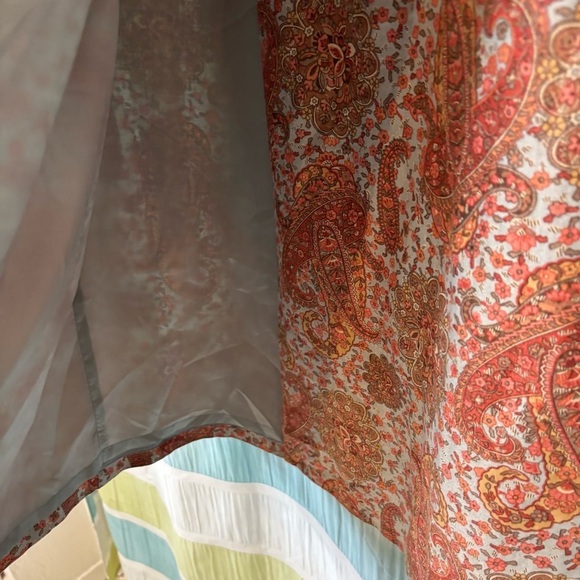 Vintage Charter Club Linen Paisley Long Wrap Skirt Sz 12 - Picture 4 of 8